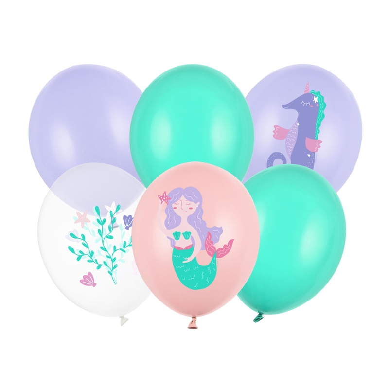 Luftballons Unterwasserwelt lila/mint 30cm 6 St.