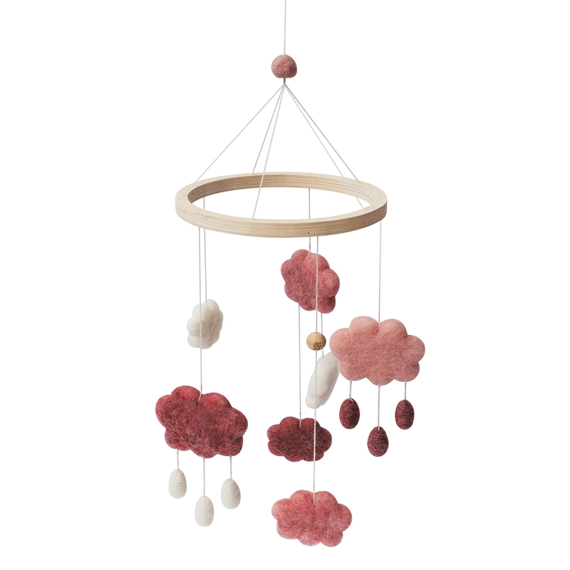 Filz-Mobile 'Wolken' candy pink
