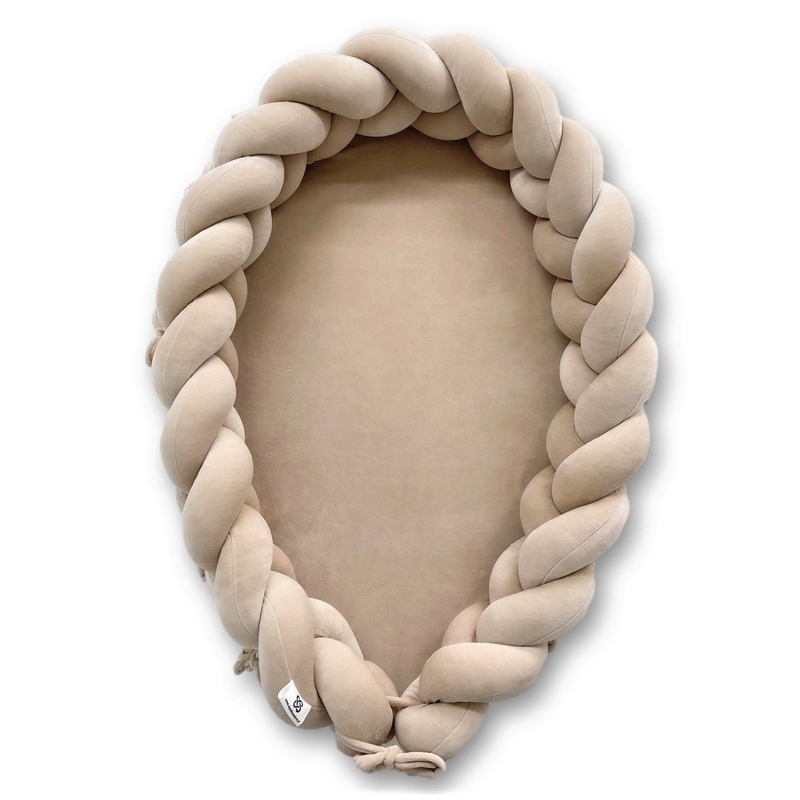2 in 1 Babynest & Bettschlange beige