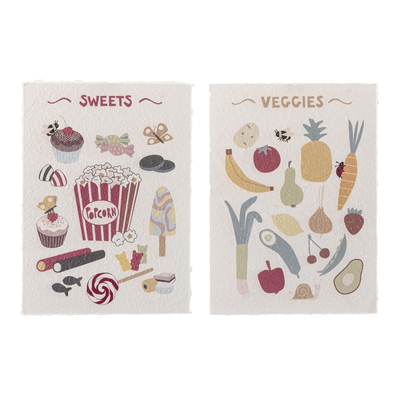 Poster mit Süßigkeiten &amp; Gemüse &#039;Papio&#039; 2er Set