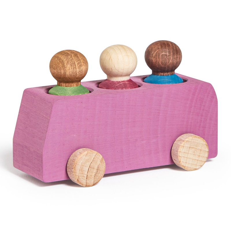 Bus aus Holz rosa ab 3 Jahren