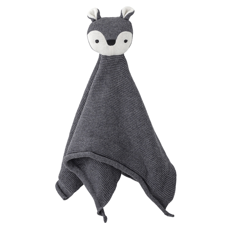 Schnuffeltuch 'Fuchs' Strick grau ca. 36cm