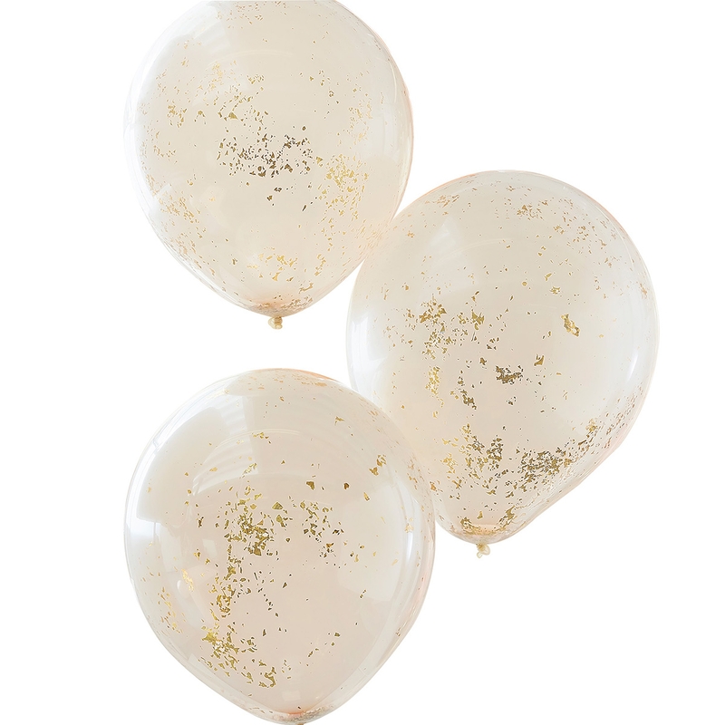 Konfetti-Luftballons creme/gold 3 St. 45cm