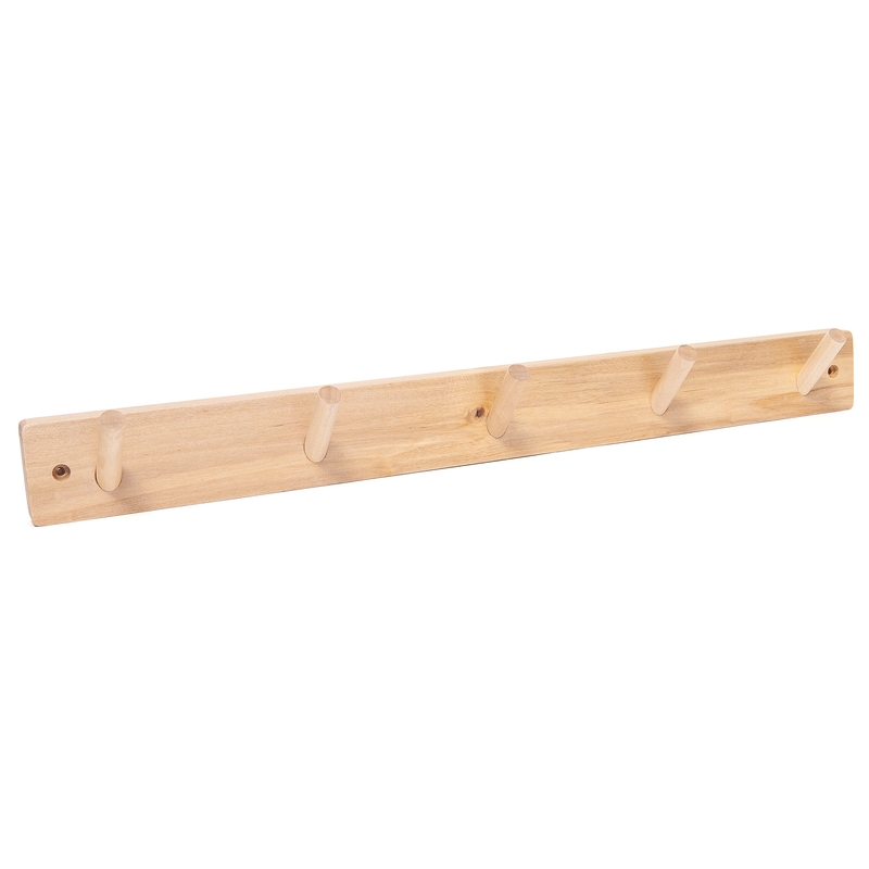 Garderobe Birkenholz 5 Haken 50cm