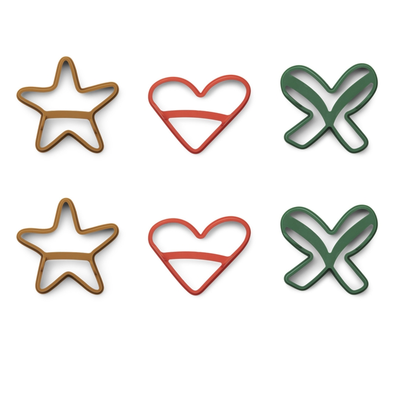 Pancakeform Silikon &#039;Holiday&#039; red mix 6er Set