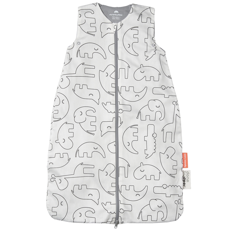 Sommerschlafsack 'Sleepy Friends' grau 90cm