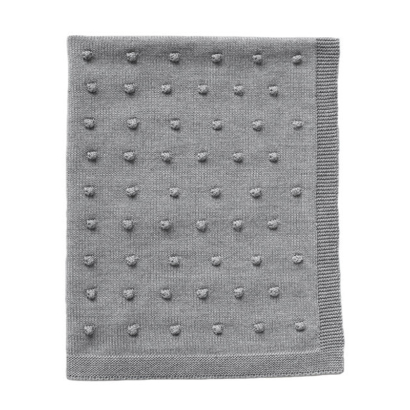 Strickdecke &#039;Popcorn&#039; grau 75x95cm