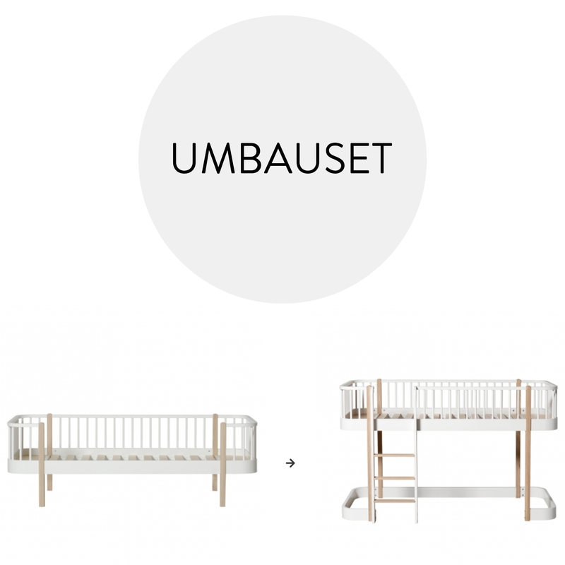 Umbauset 'Wood' - Bettsofa zum Halbhochbett Eiche/weiß