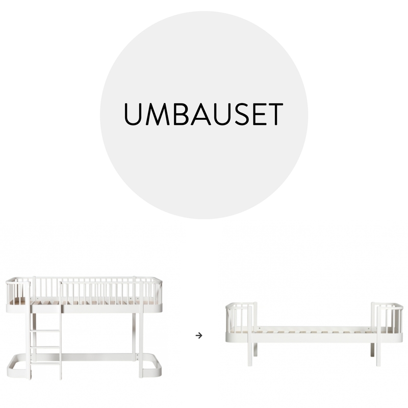 Umbauset 'Wood' - Halbhochbett zum Einzelbett weiß
