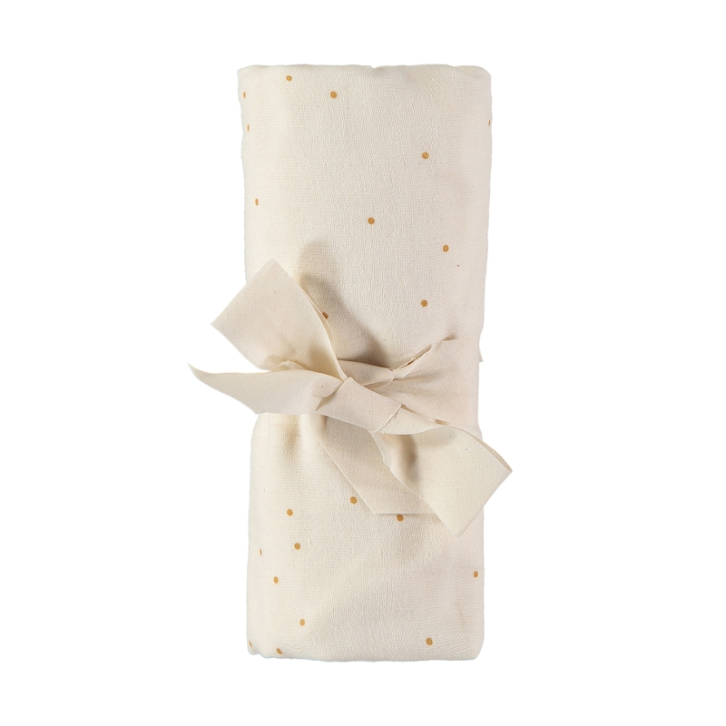 Bio Bettlaken &#039;Sweet Dots&#039; creme 70x140cm