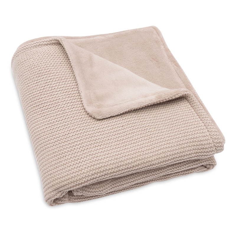 Kuscheldecke Strick/Fleece &#039;Basic Knit&#039; altrosa