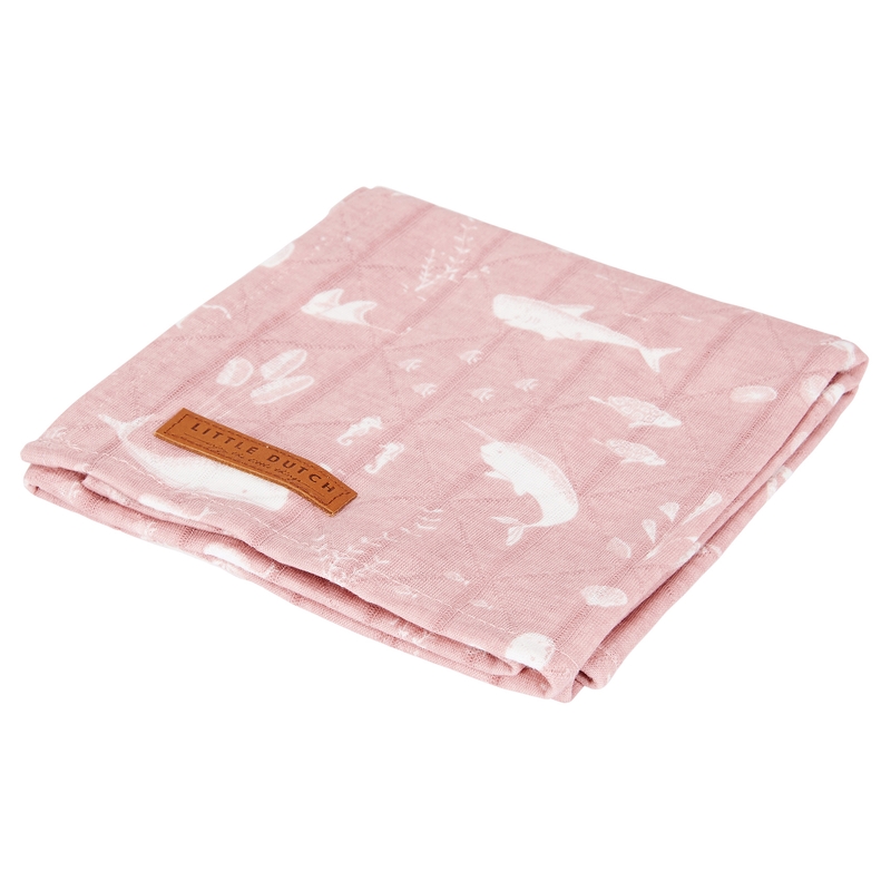 Pucktuch 'Ocean' Jersey rosa 120x120cm