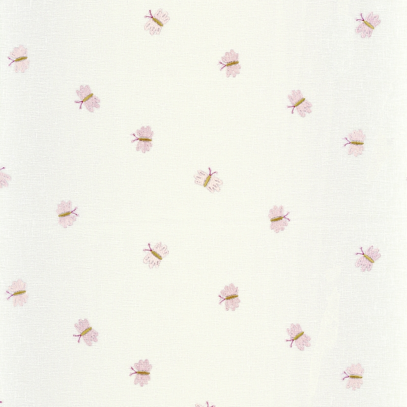 Stoff mit Stickerei &#039;Schmetterlinge&#039; transparent