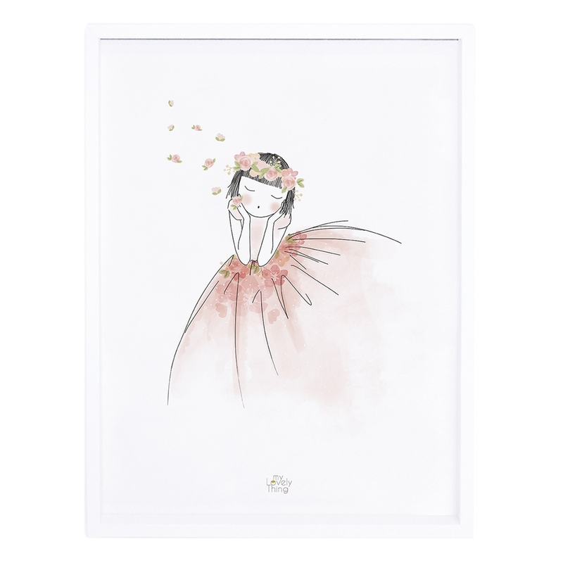 Bild 'Blumenmädchen' altrosa 30x40cm
