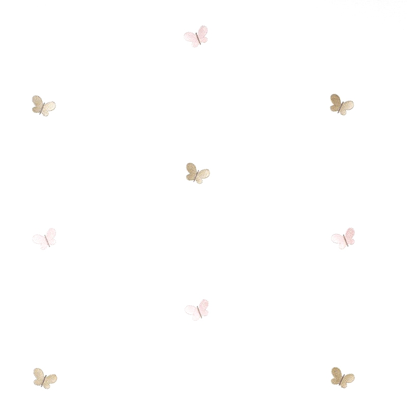 Stoff mit Stickerei &#039;Schmetterlinge&#039; rosa/beige
