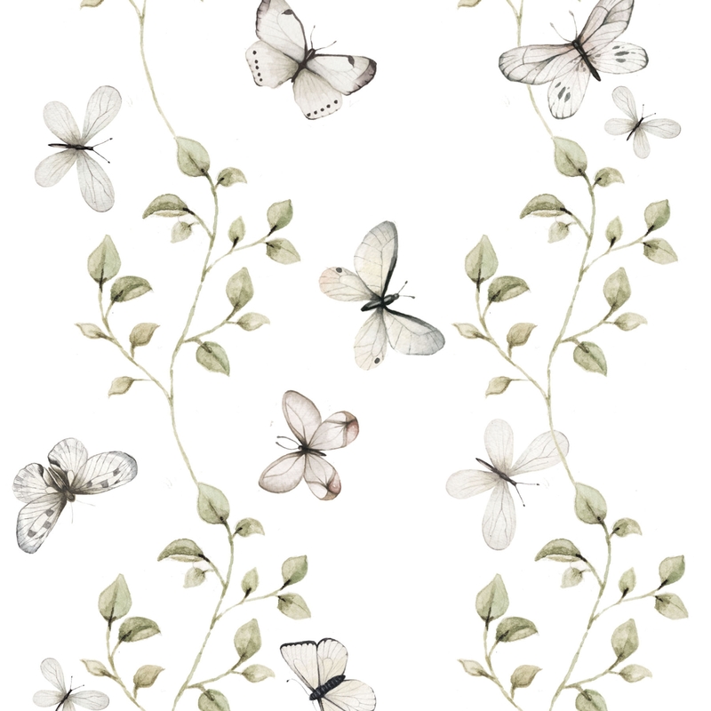 Vliestapete &#039;Schmetterlinge&#039; grün 50x280cm