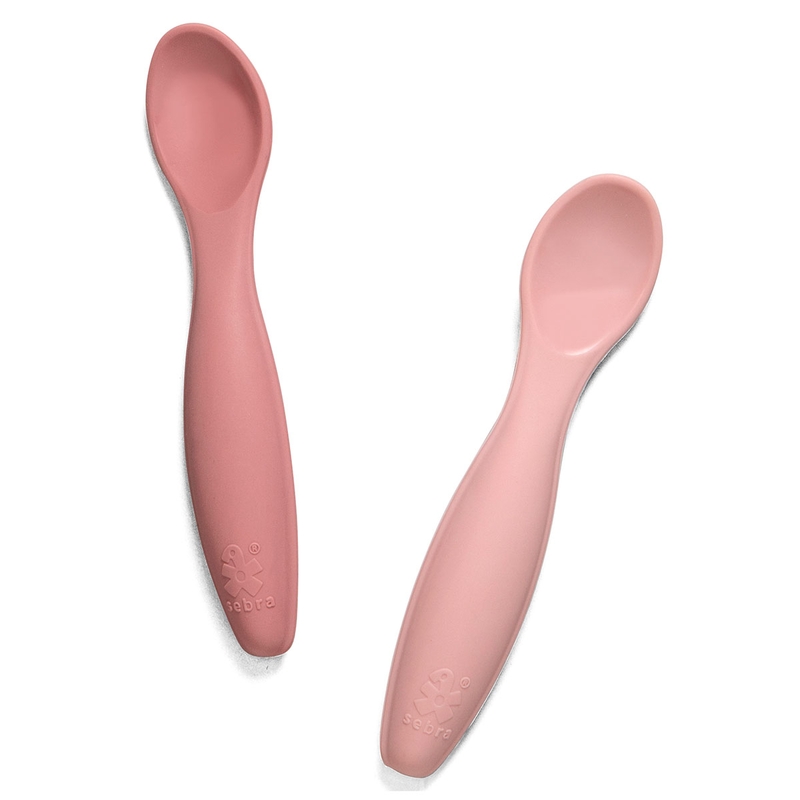 Baby Löffel Silikon blossom pink 2er Set