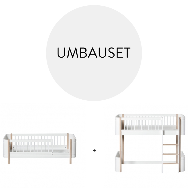 Umbauset - Juniorbett zum Halbhochbett &#039;Mini+&#039; Eiche/weiß