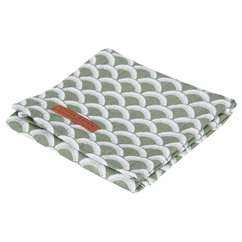 Pucktuch 'Sunrise' Jersey oliv 120x120cm