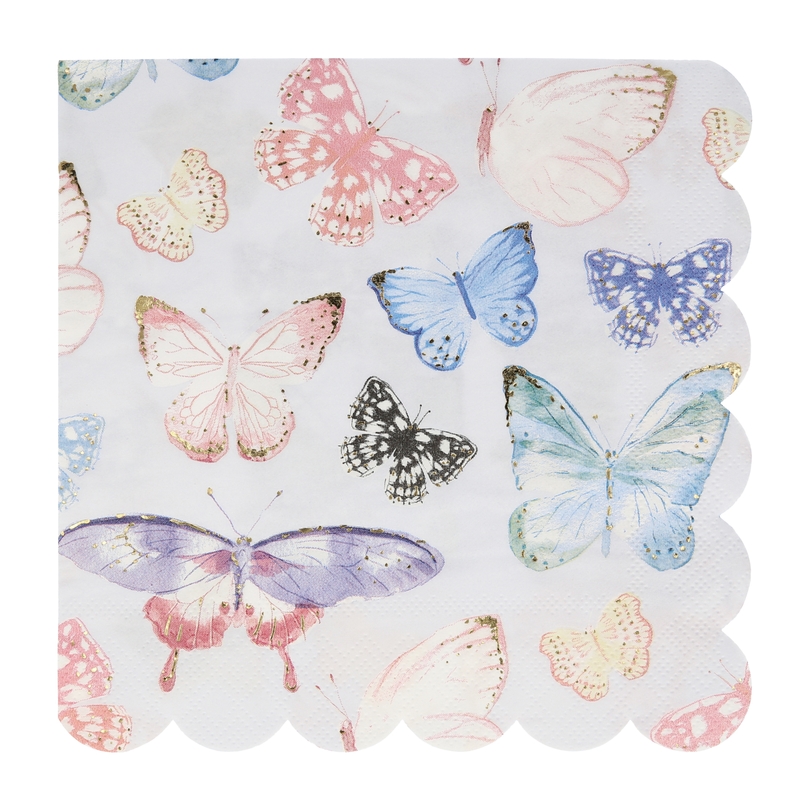 Papierservietten 'Schmetterlinge' pastell 16 Stk.