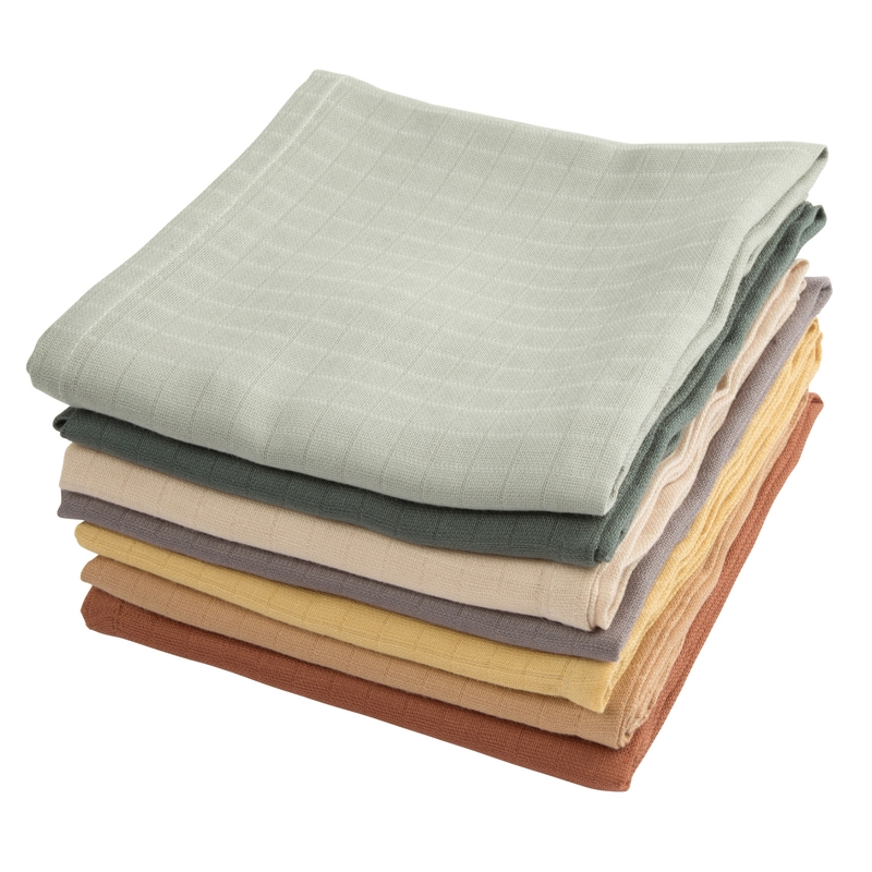 Mulltücher 7er Set Musselin 75x75cm
