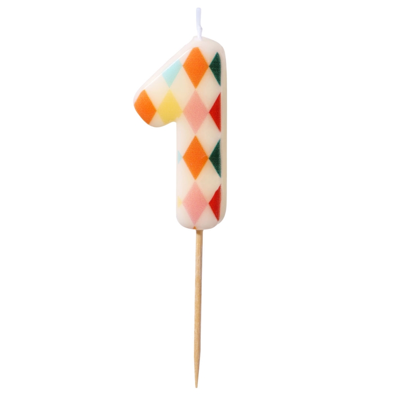 Kuchenkerze Ziffer 1 &#039;Zirkus&#039; 5,5cm