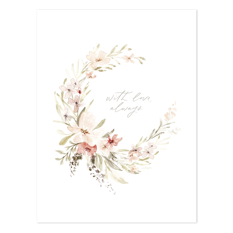 Poster 'Aquarell Blumen' puder 30x40cm