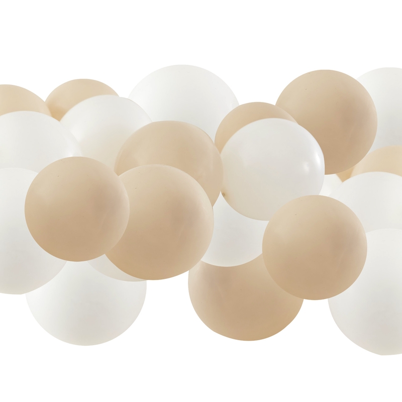 40 Mini-Luftballons weiß/beige
