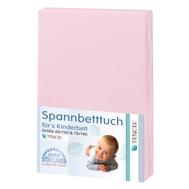 Spannbettlaken 'Tencel' für Babybett rosa