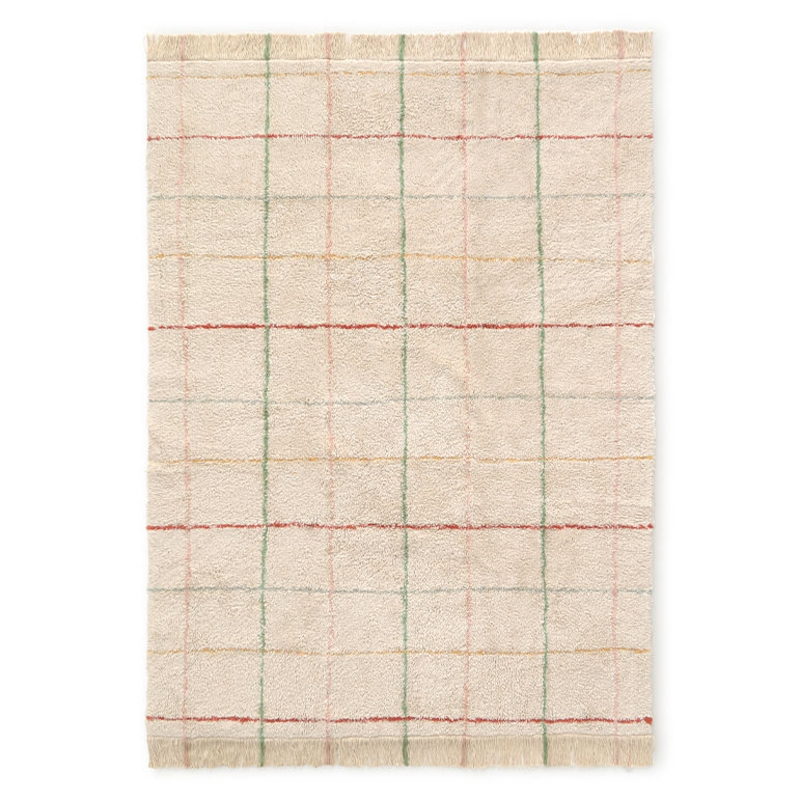 Teppich Karos beige 140x200cm waschbar