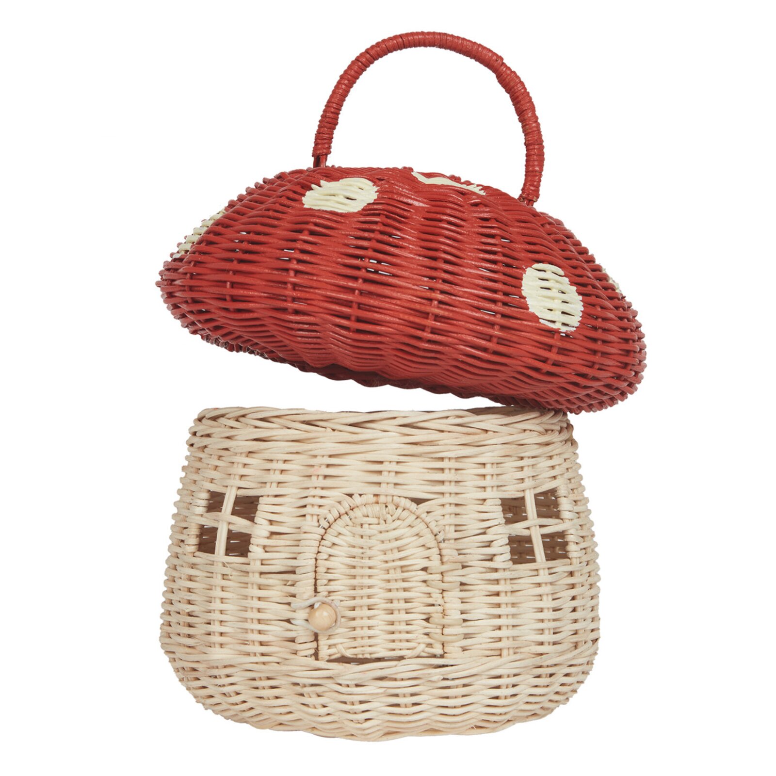 Olli Ella Pilzkorb aus Rattan rot 22cm online kaufen