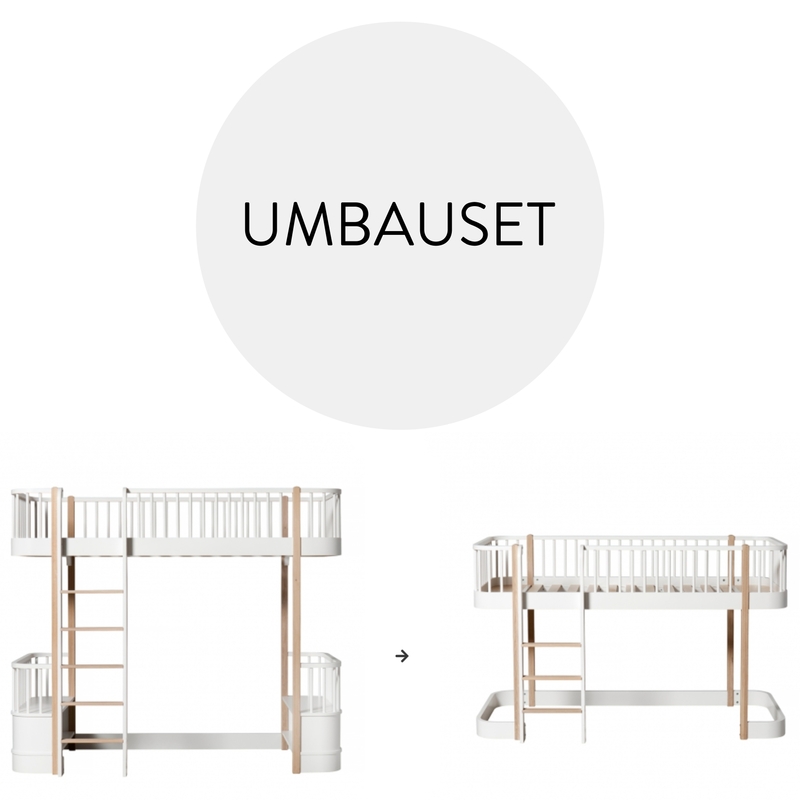 Umbauset 'Wood' - Hochbett zum Halbhochbett Eiche/weiß