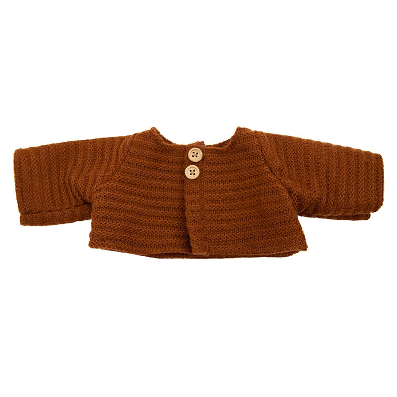 Puppenjacke/Cardigan für Dinkum Dolls braun
