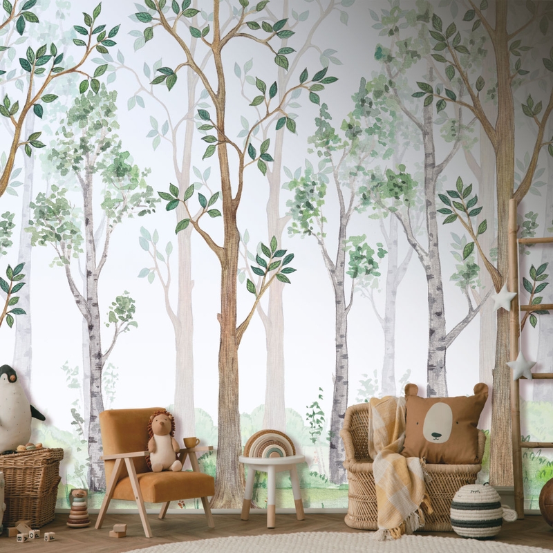 Fototapete &#039;Wald&#039; grün/braun 265x280cm