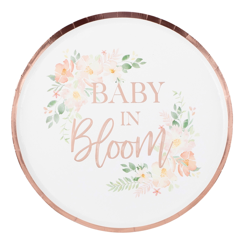 Pappteller &#039;Baby Bloom&#039; roségold 8 St.