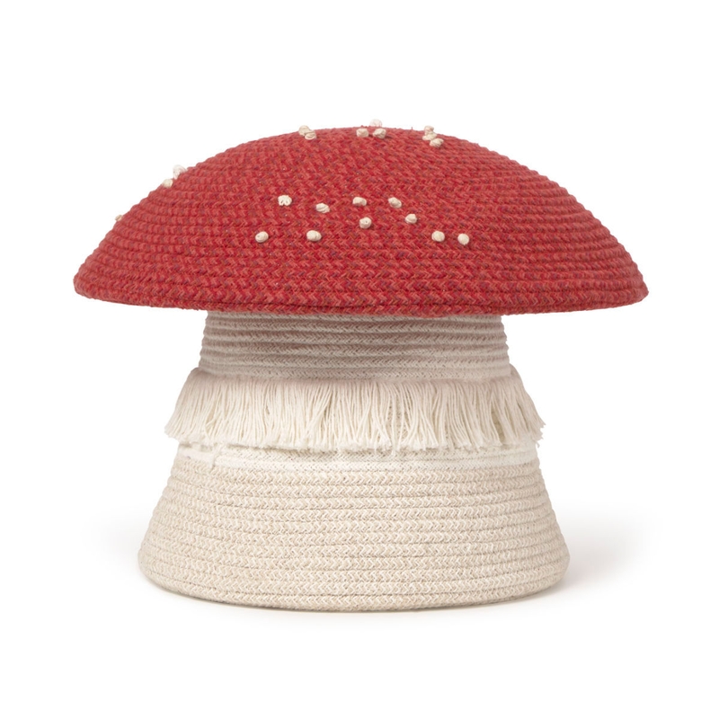 Aufbewahrungskorb Pilz rot/creme 33cm