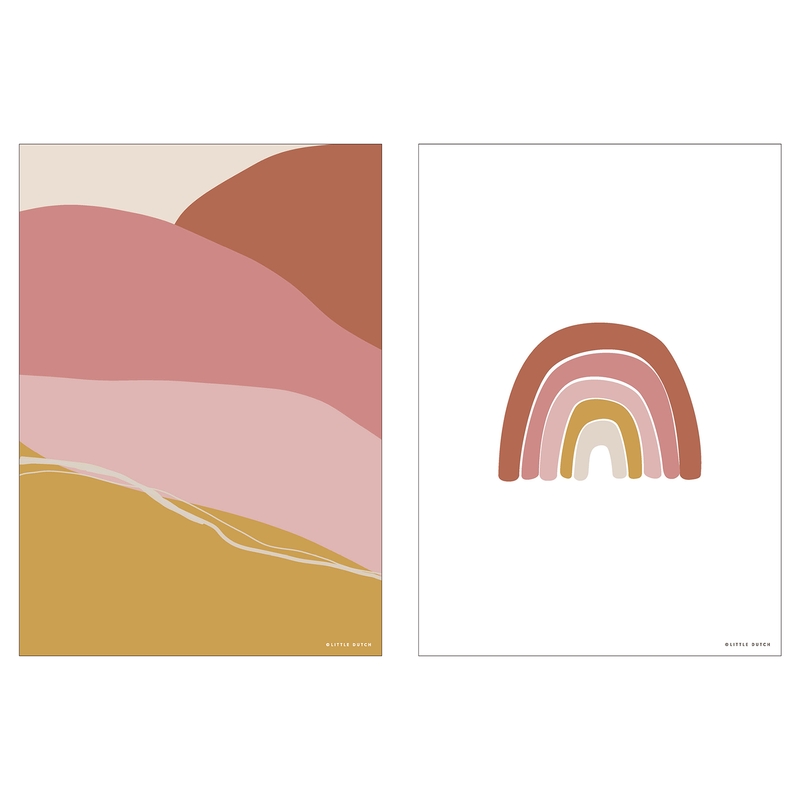 Wendeposter 'Regenbogen' rosa 30x40cm