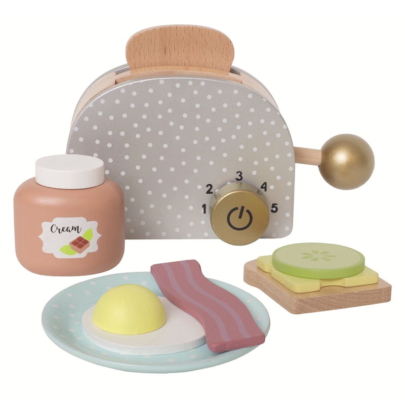 Toaster-Set aus Holz grau aber 2 Jahren