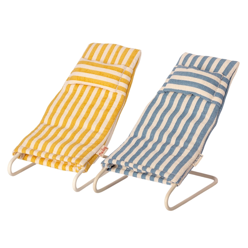 Strandstuhl Set für Maus gelb/blau (Micro)