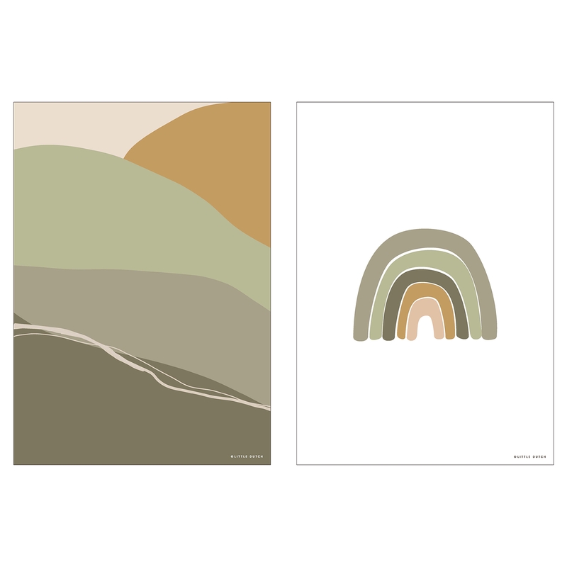 Wendeposter 'Regenbogen' oliv 30x40cm