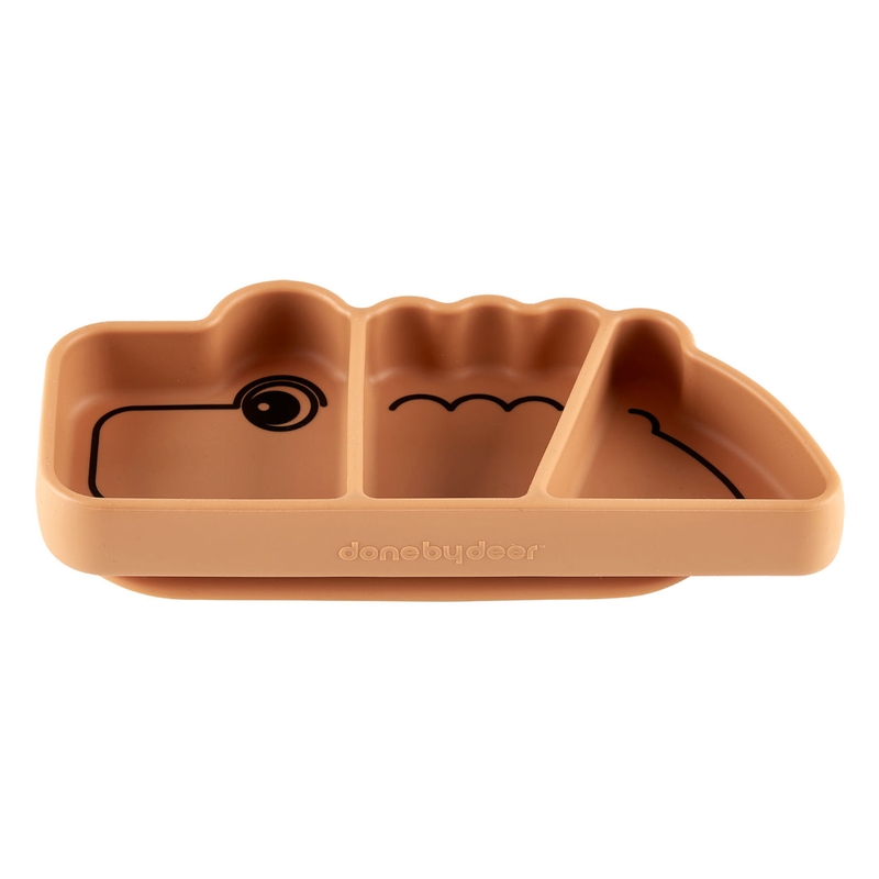 Snackteller mit Saugnapf Silikon &#039;Croco&#039; camel