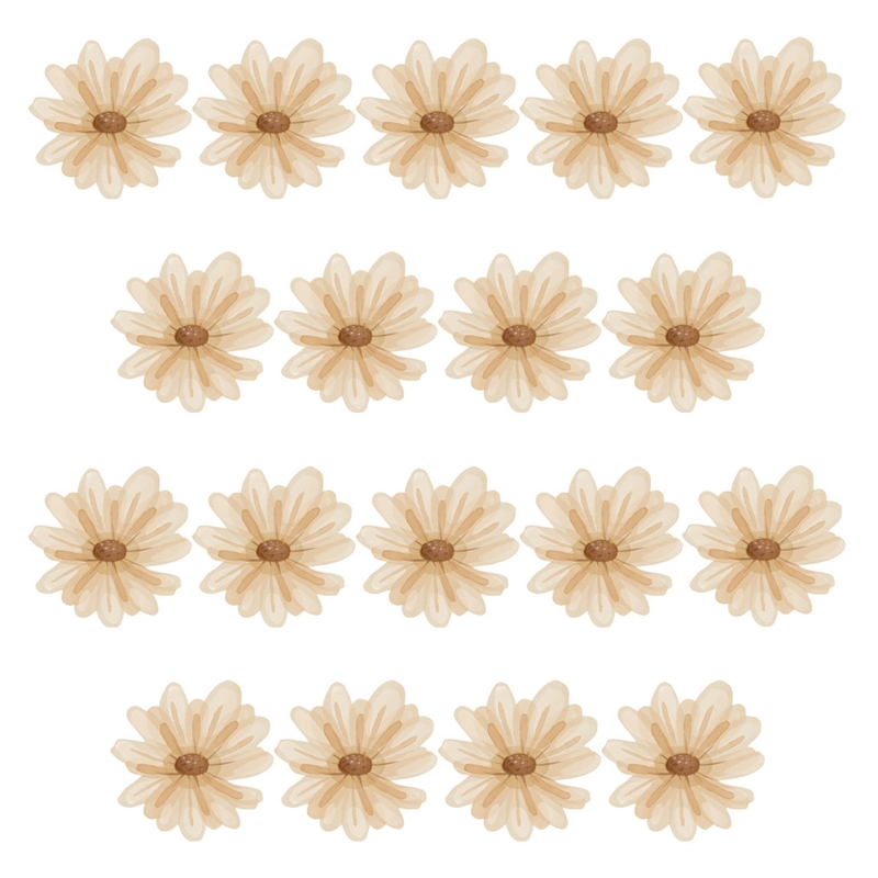 Wandsticker Blumen &#039;Daisies Boho&#039; beige 18-tlg.