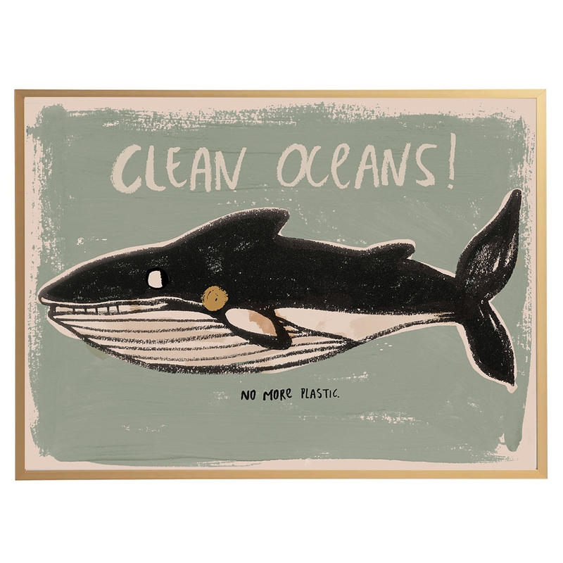 Poster &#039;Clean Oceans&#039; grün 70x50cm