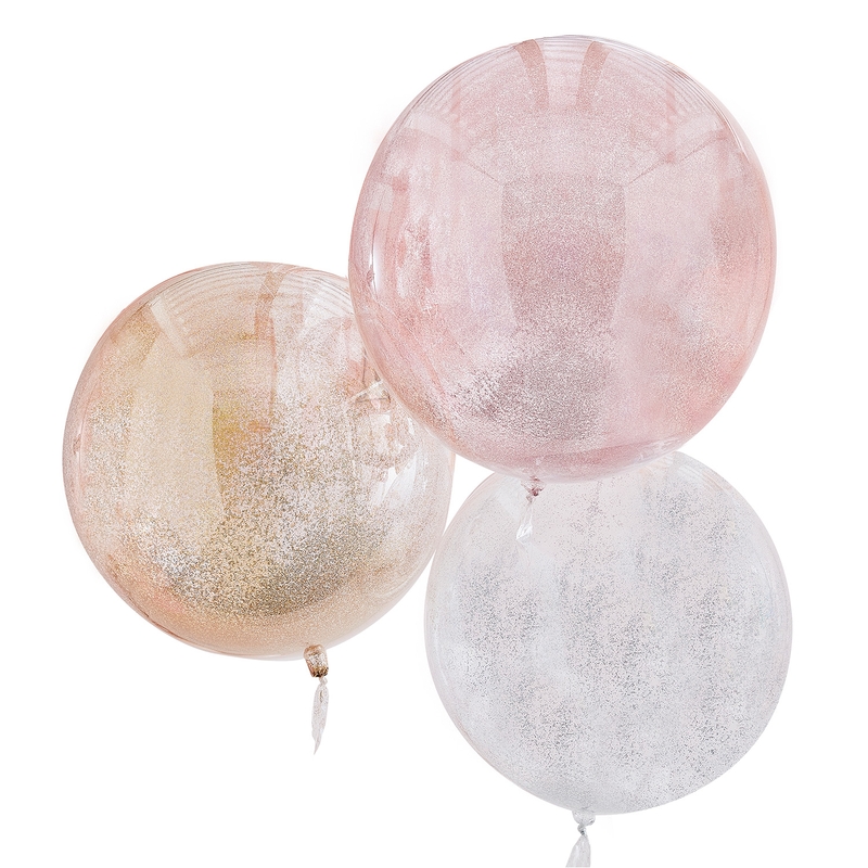 XL Glitzer-Luftballons &#039;Metallics&#039; 3er Set 55cm