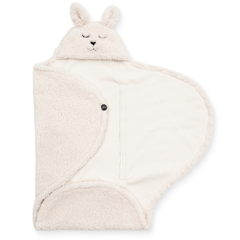 Wickeldecke mit Kapuze &#039;Bunny&#039; Teddy creme