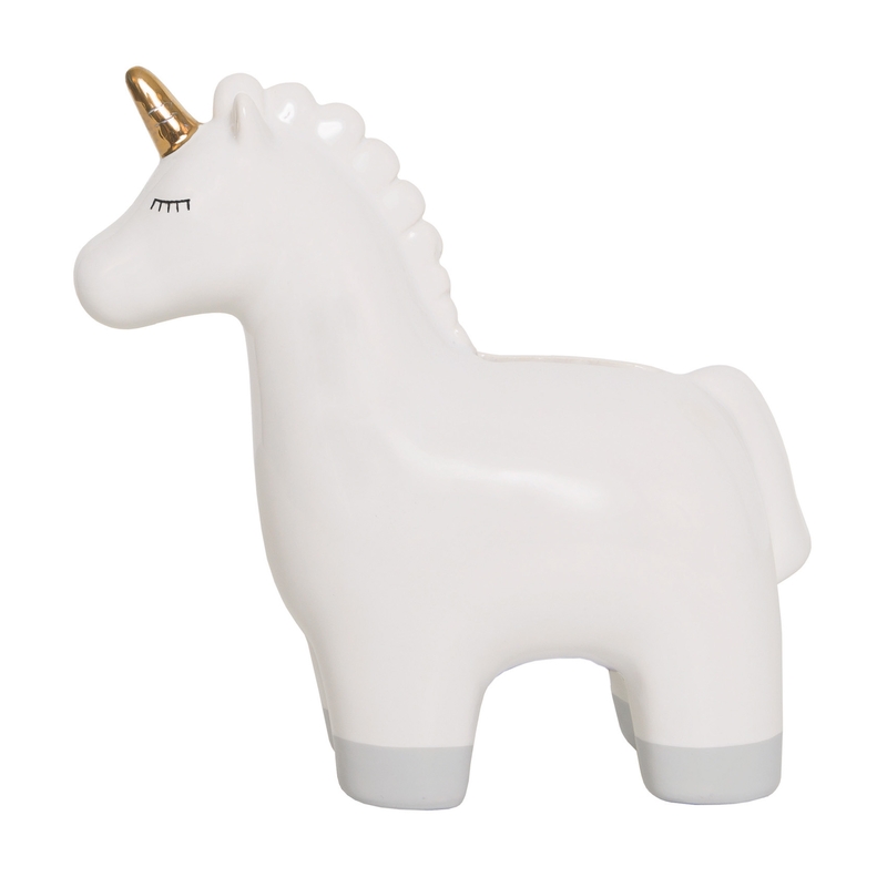 Spardose 'Einhorn' Keramik weiß 16cm