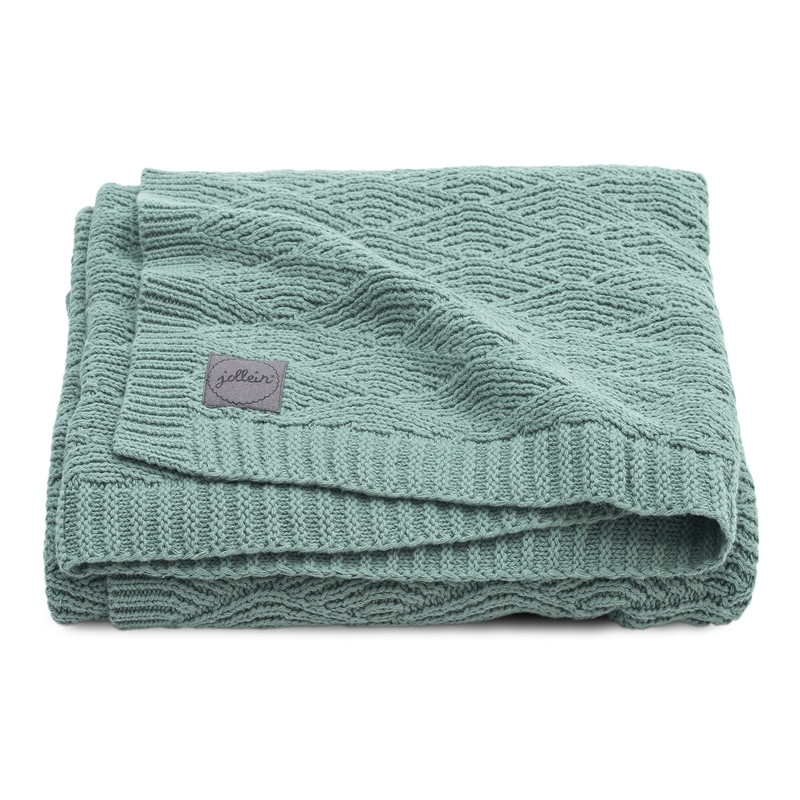 Kuscheldecke &#039;Riverknit&#039; Strick jade
