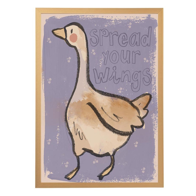 Poster &#039;Ente Spread Your Wings&#039; lila 50x70cm