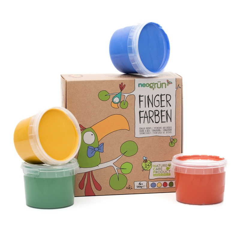 Bio Fingerfarben &#039;Aki&#039; 4er Set je 120g ab 3 Jahren