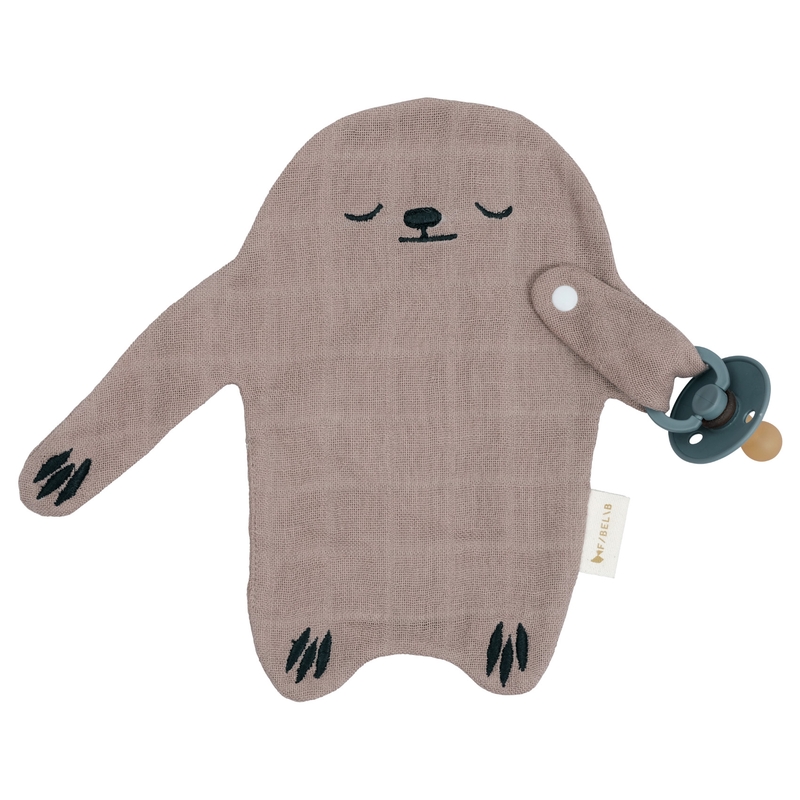 Bio Schnullertuch 'Faultier' taupe
